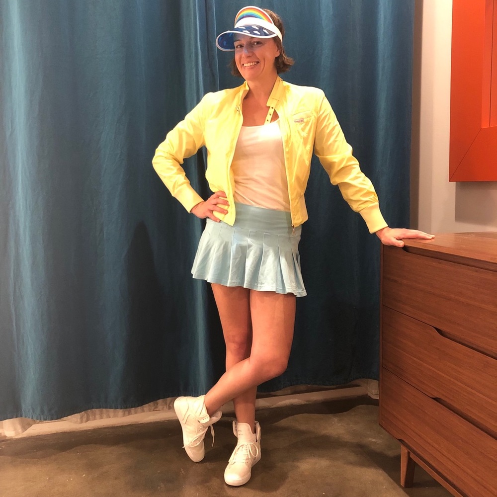 Amazing light blue vintage Lacoste tennis skirt